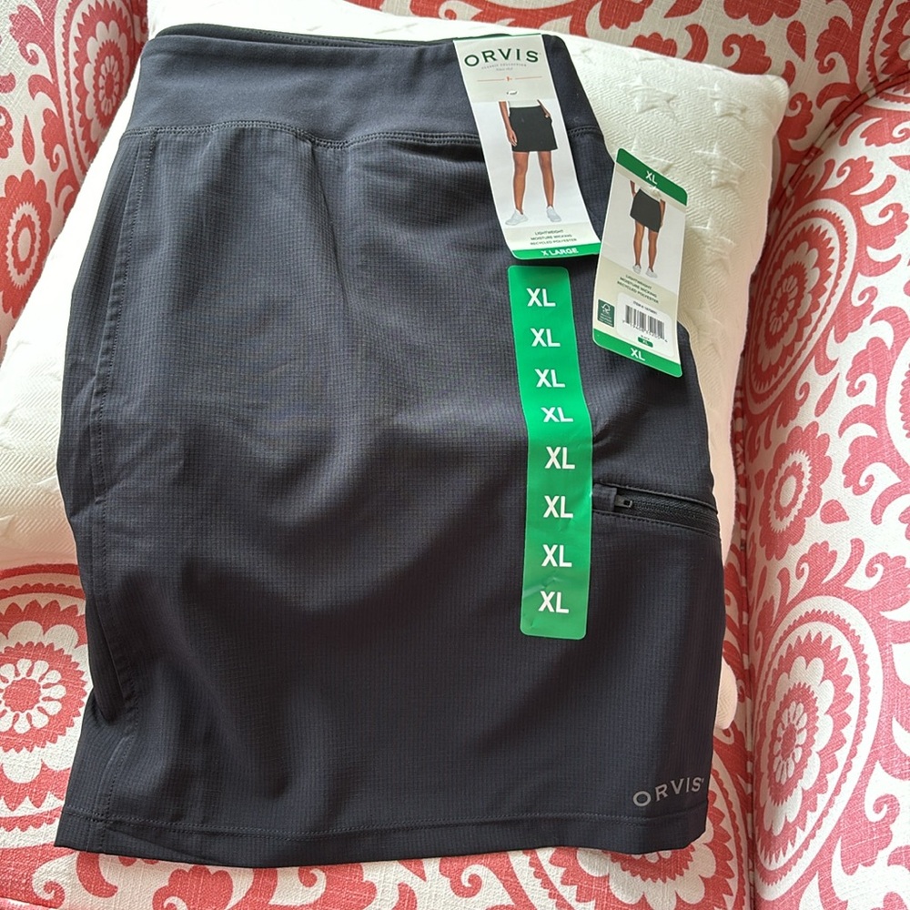 Orvis Ladies' Tech Skort Lightweight Moisture Wicking Recycled Polyester X-Large
